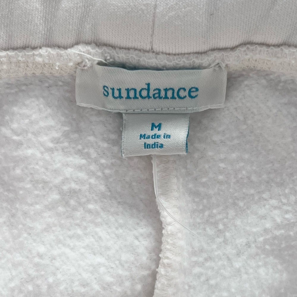 Sundance White Joggers Sweatpants with Geometric Trim - Picture 3 of 9